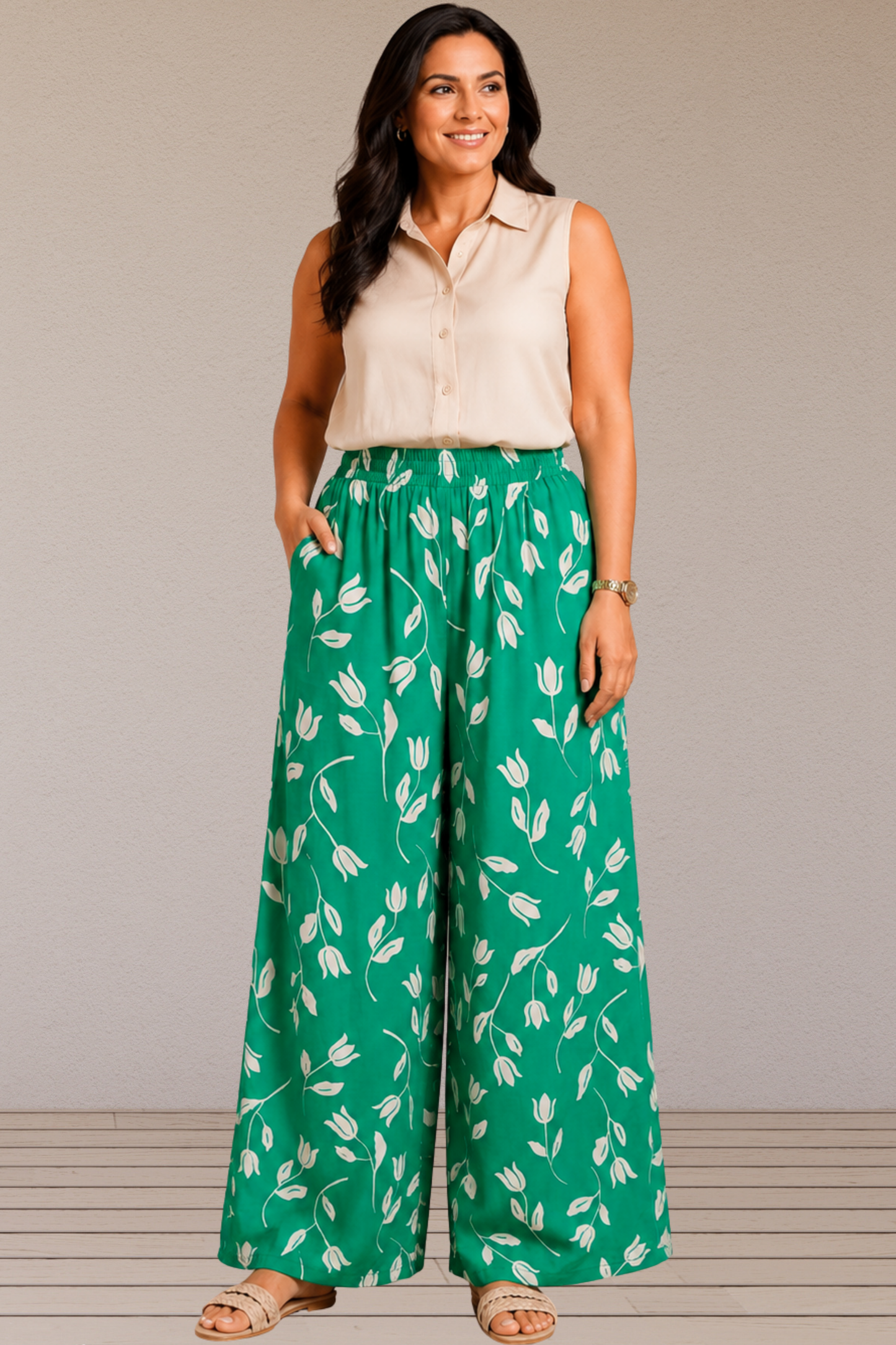 Emerald Ease Rayon Lounge Pants