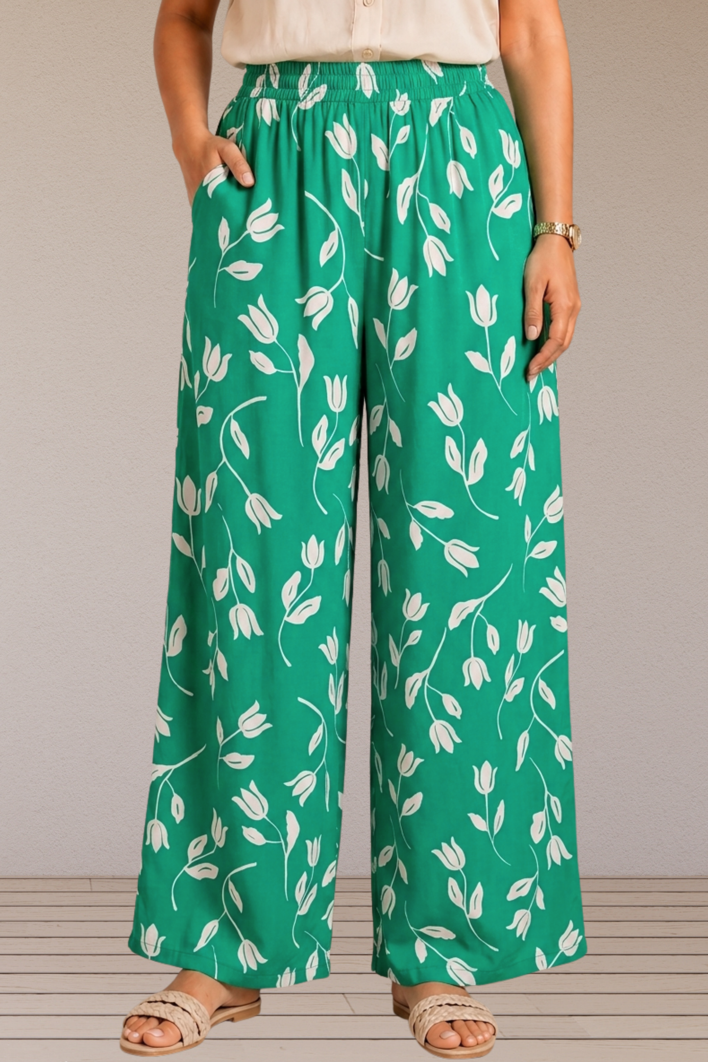 Emerald Ease Rayon Lounge Pants