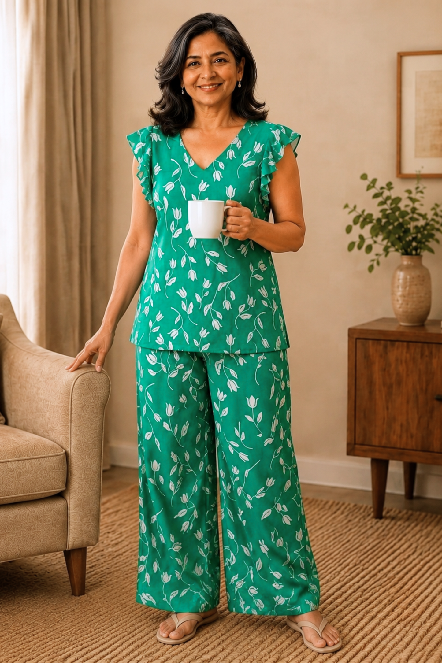 Emerald Ease Rayon Night Suit