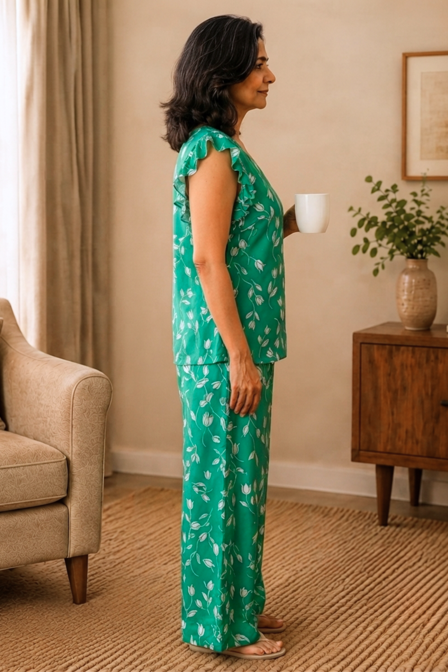 Emerald Ease Rayon Night Suit