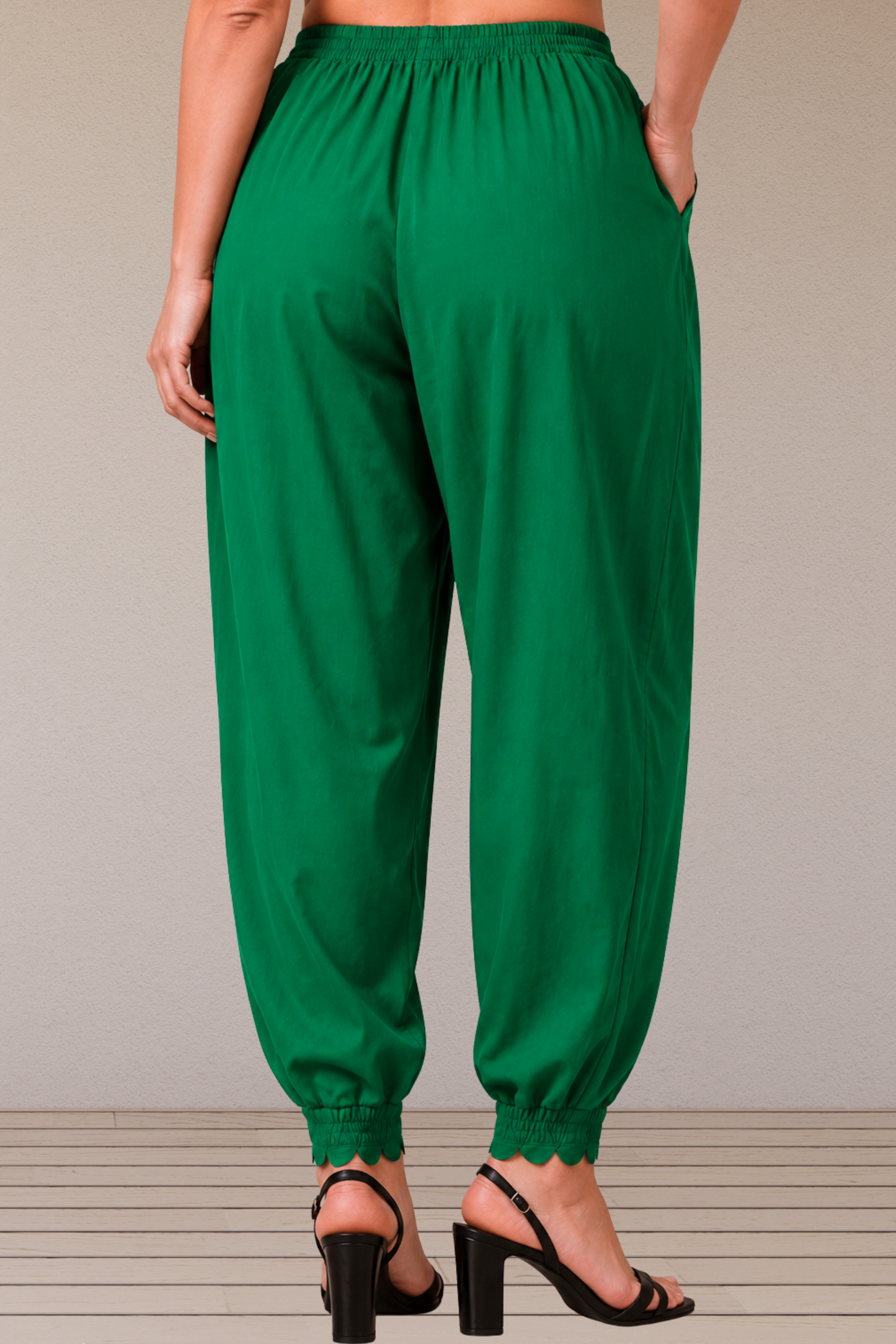 Emerald Ease Rayon Scallop Cut Salwar