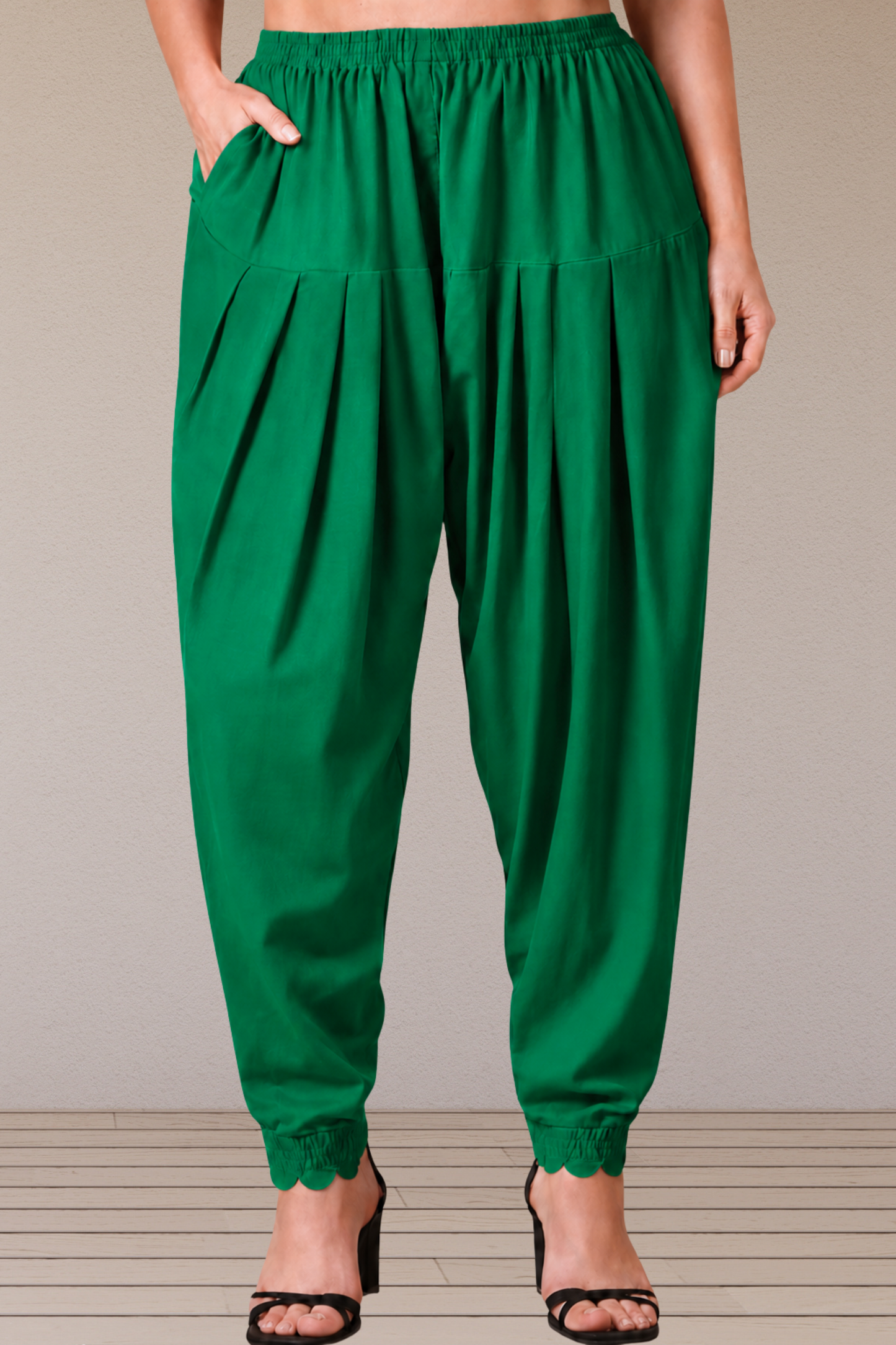 Emerald Ease Rayon Scallop Cut Salwar