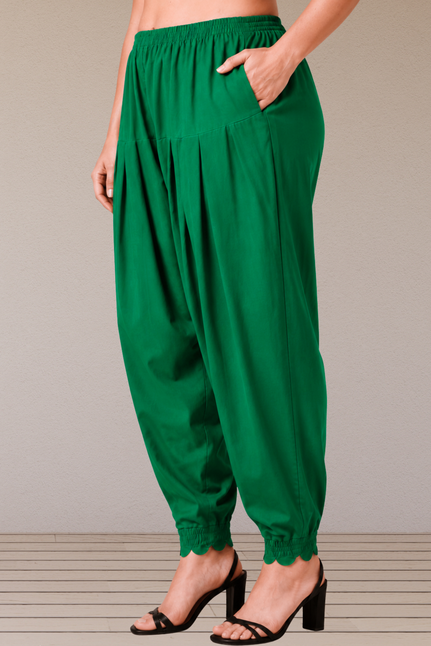 Emerald Ease Rayon Scallop Cut Salwar