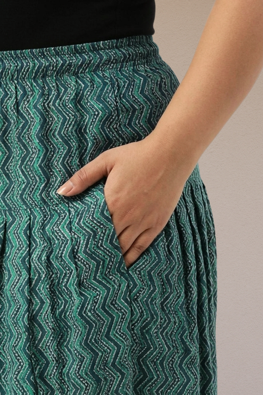 Emerald Wave Pleated Salwar