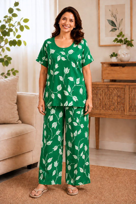 Emerald Ease Rayon Night Suit