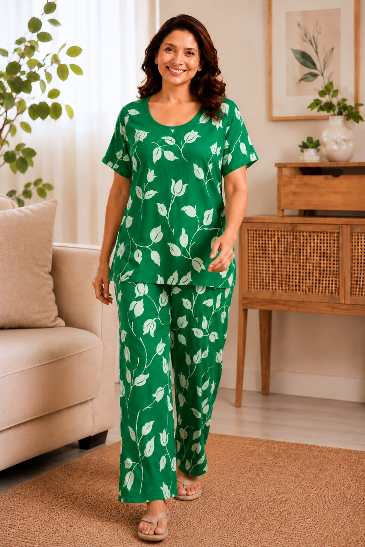 Emerald Ease Rayon Night Suit