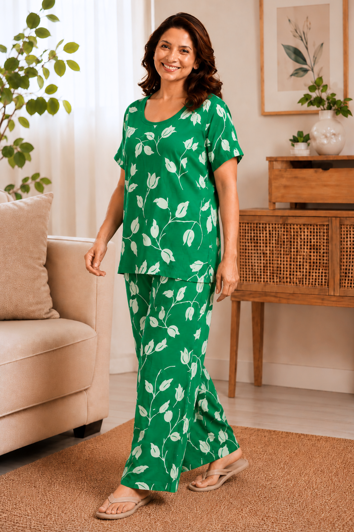 Emerald Ease Rayon Night Suit