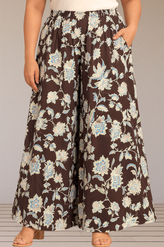 Espresso Floral Rayon Lounge Pants