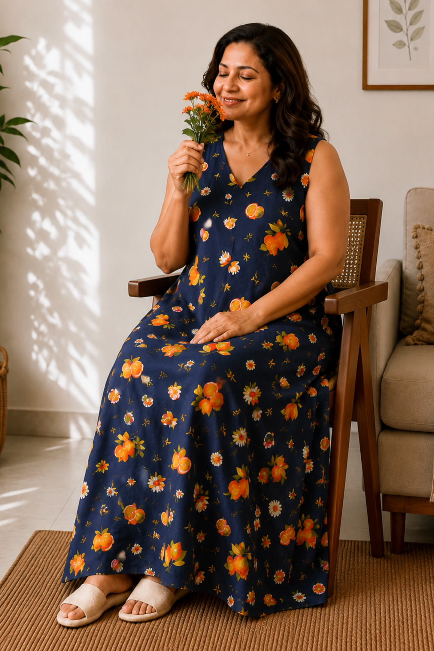Evening Citrus Rayon Night Gown