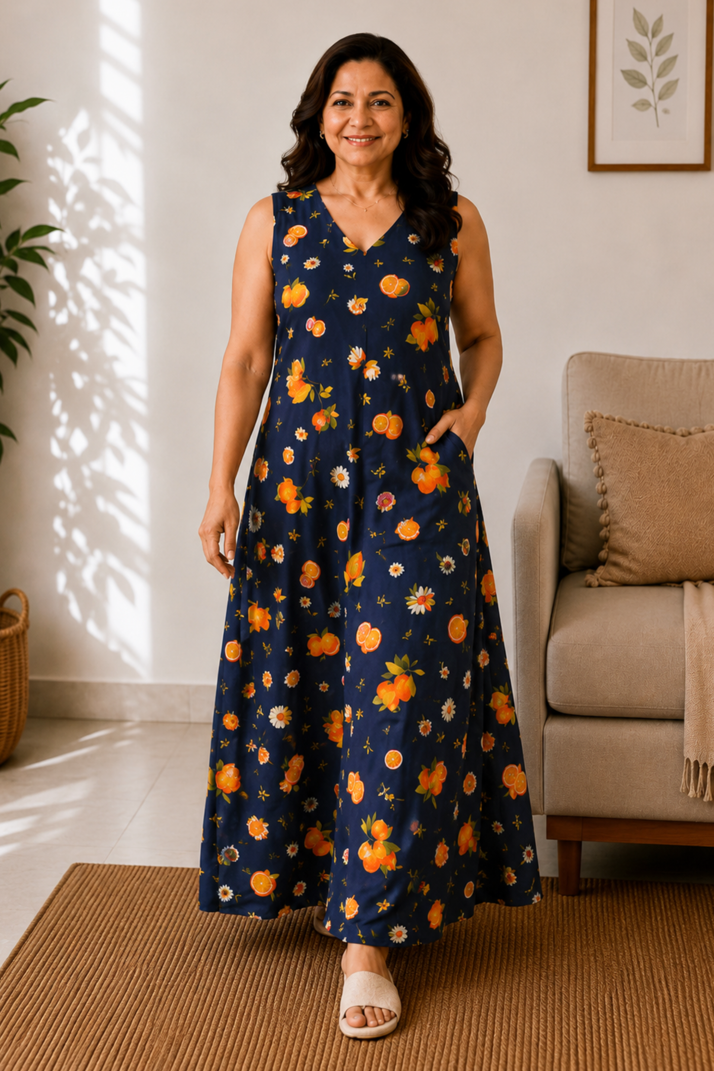 Evening Citrus Rayon Night Gown