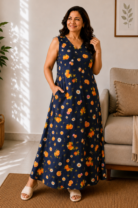 Evening Citrus Rayon Night Gown