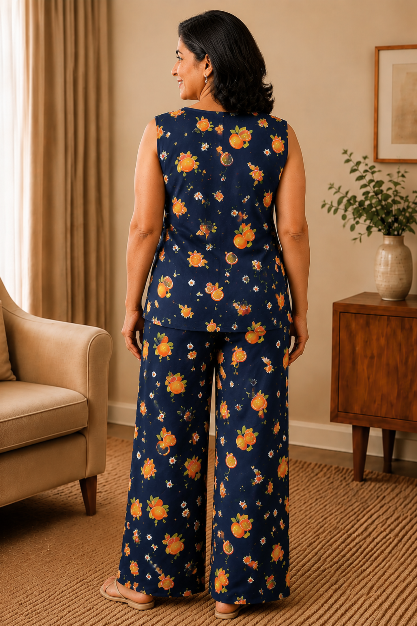 Evening Citrus Rayon Night Suit