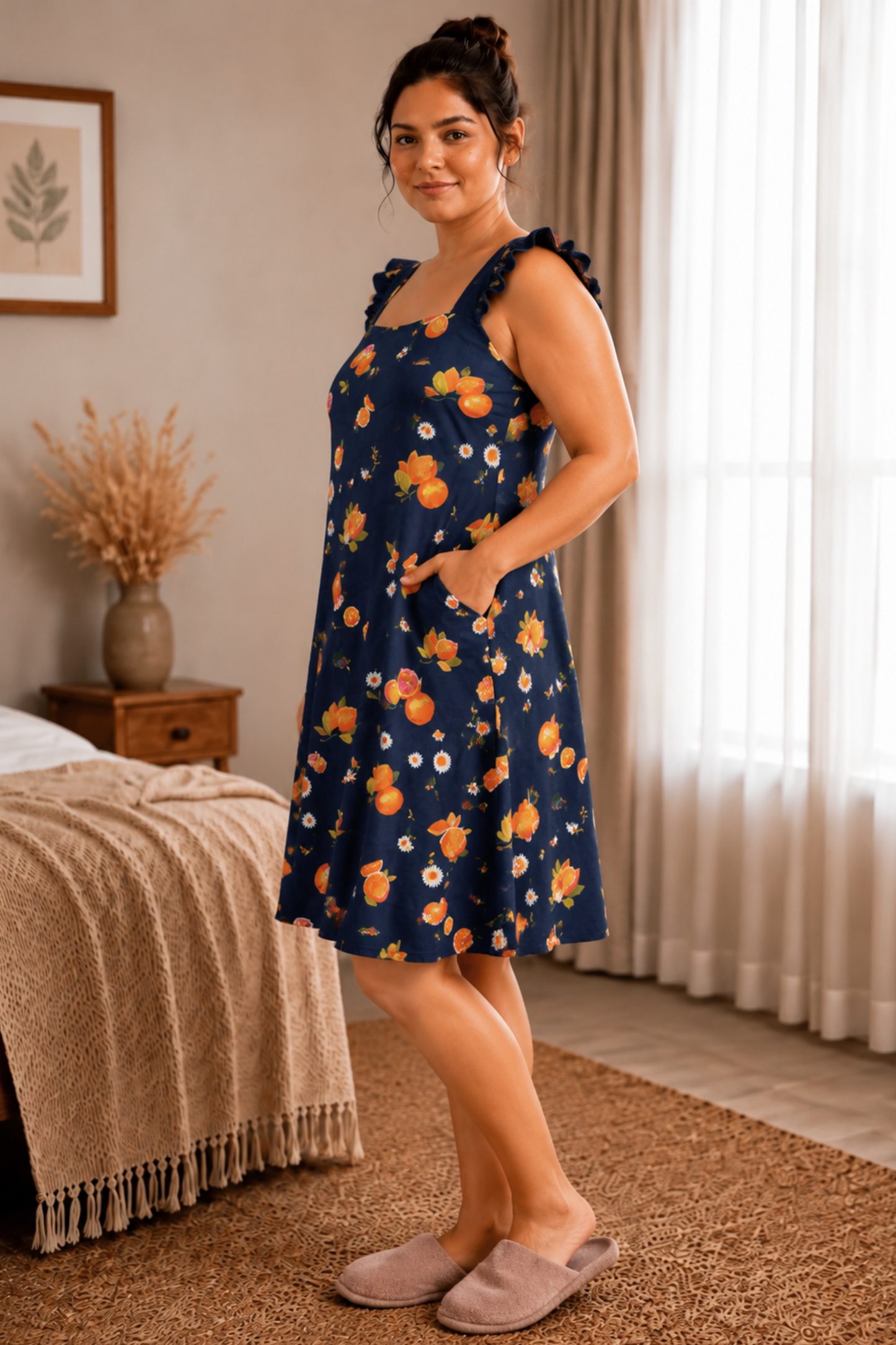 Evening Citrus Short Night Gown