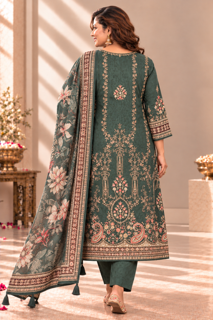 Farida Karachi Muslin Suit With Aari Work