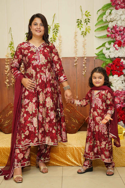 Raspberry Girls Anarkali Set