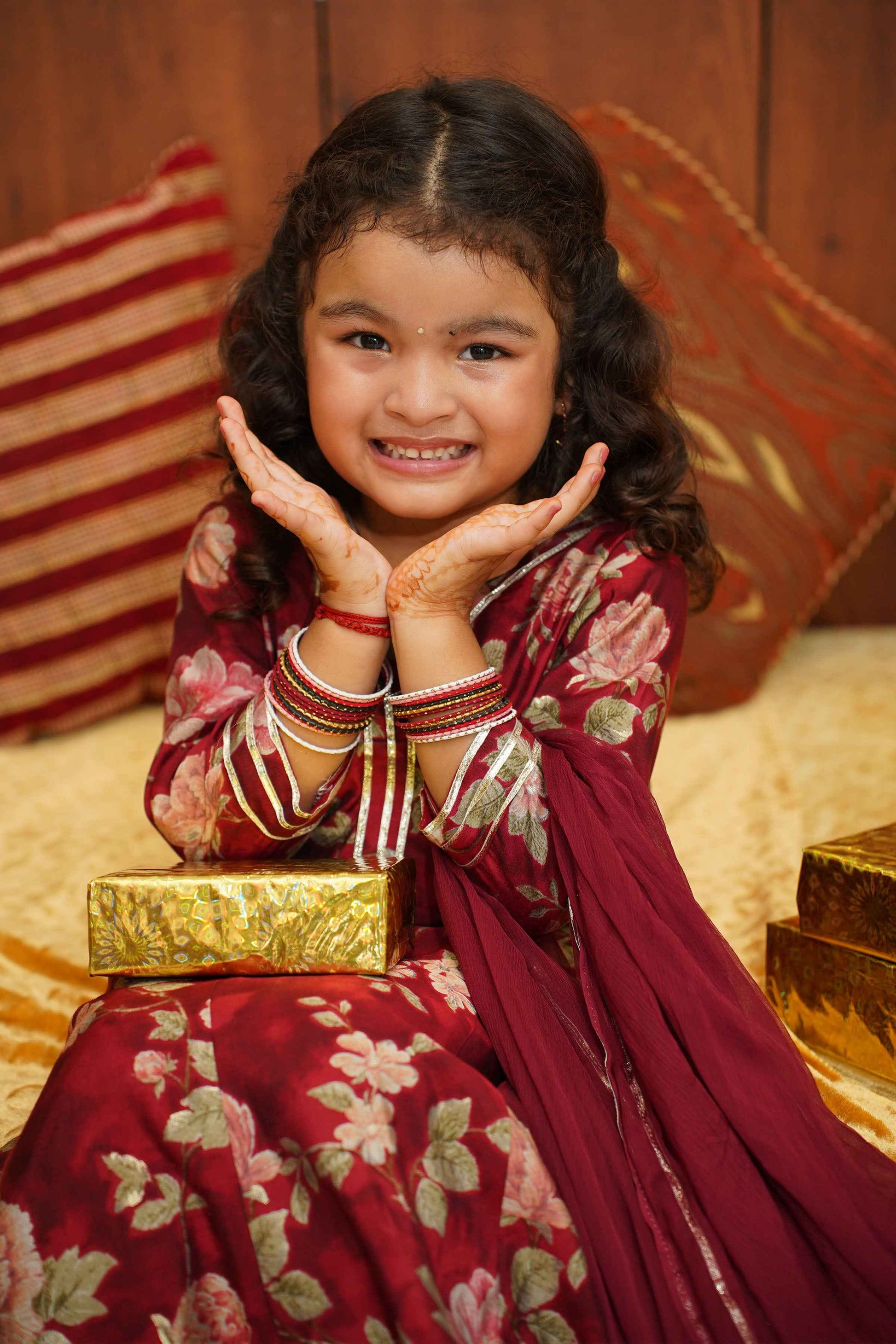 Raspberry Girls Anarkali Set