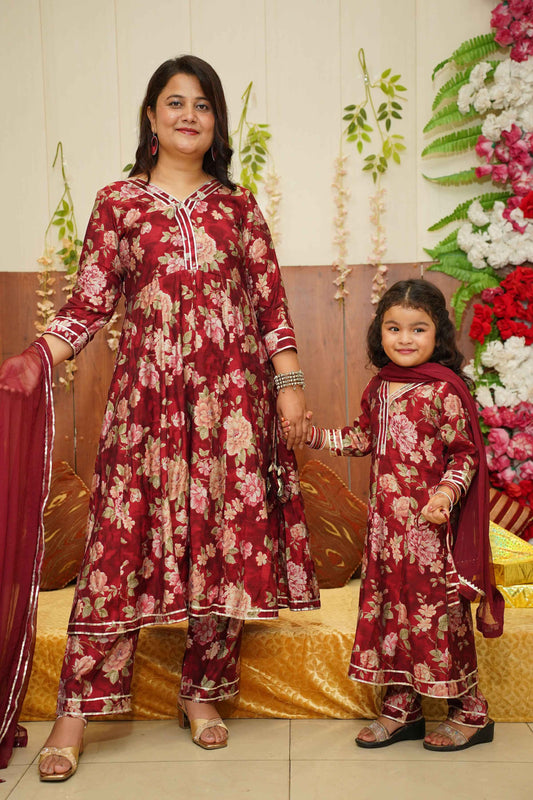 Raspberry Girls Anarkali Set