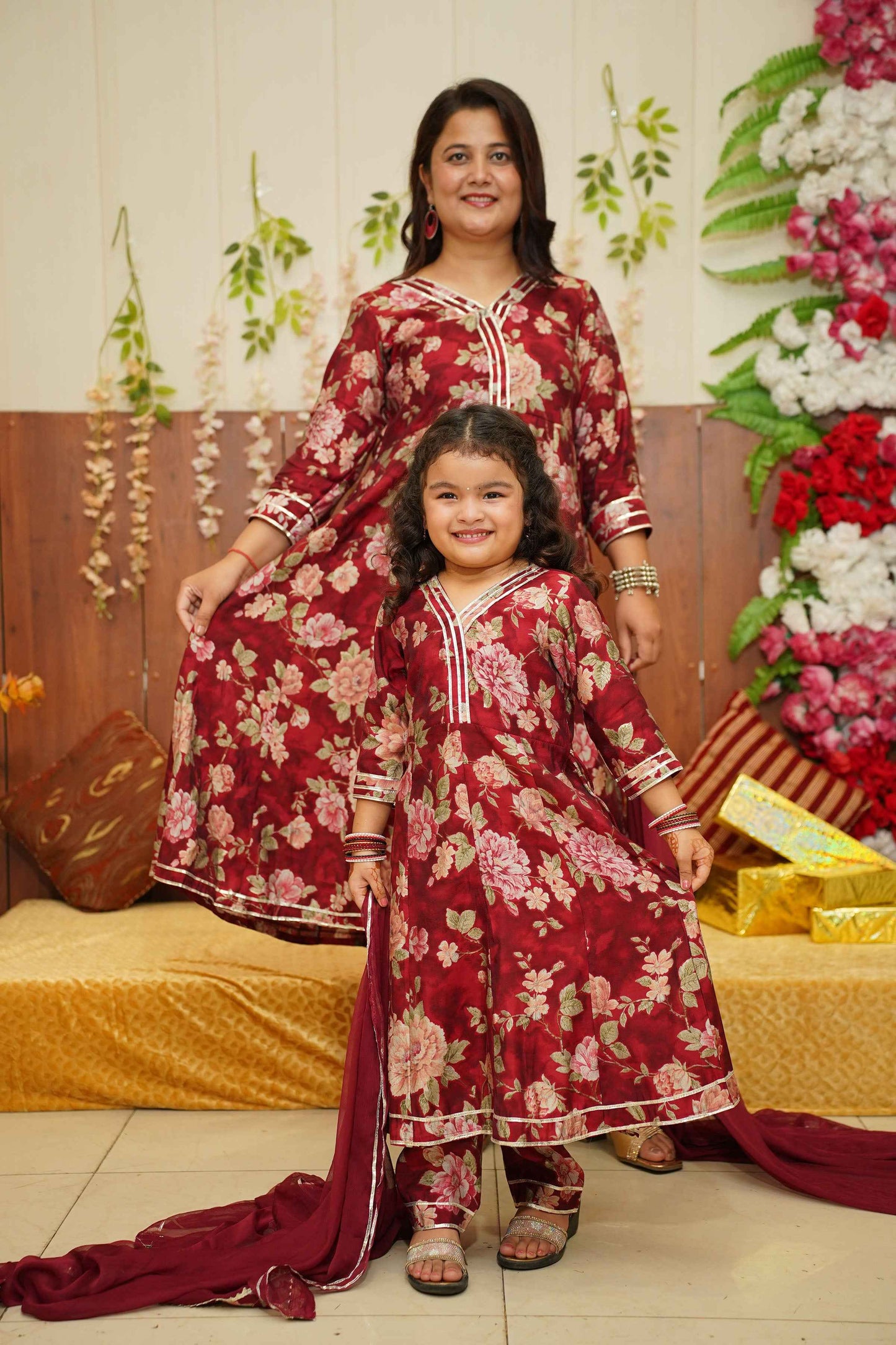 Raspberry Girls Anarkali Set