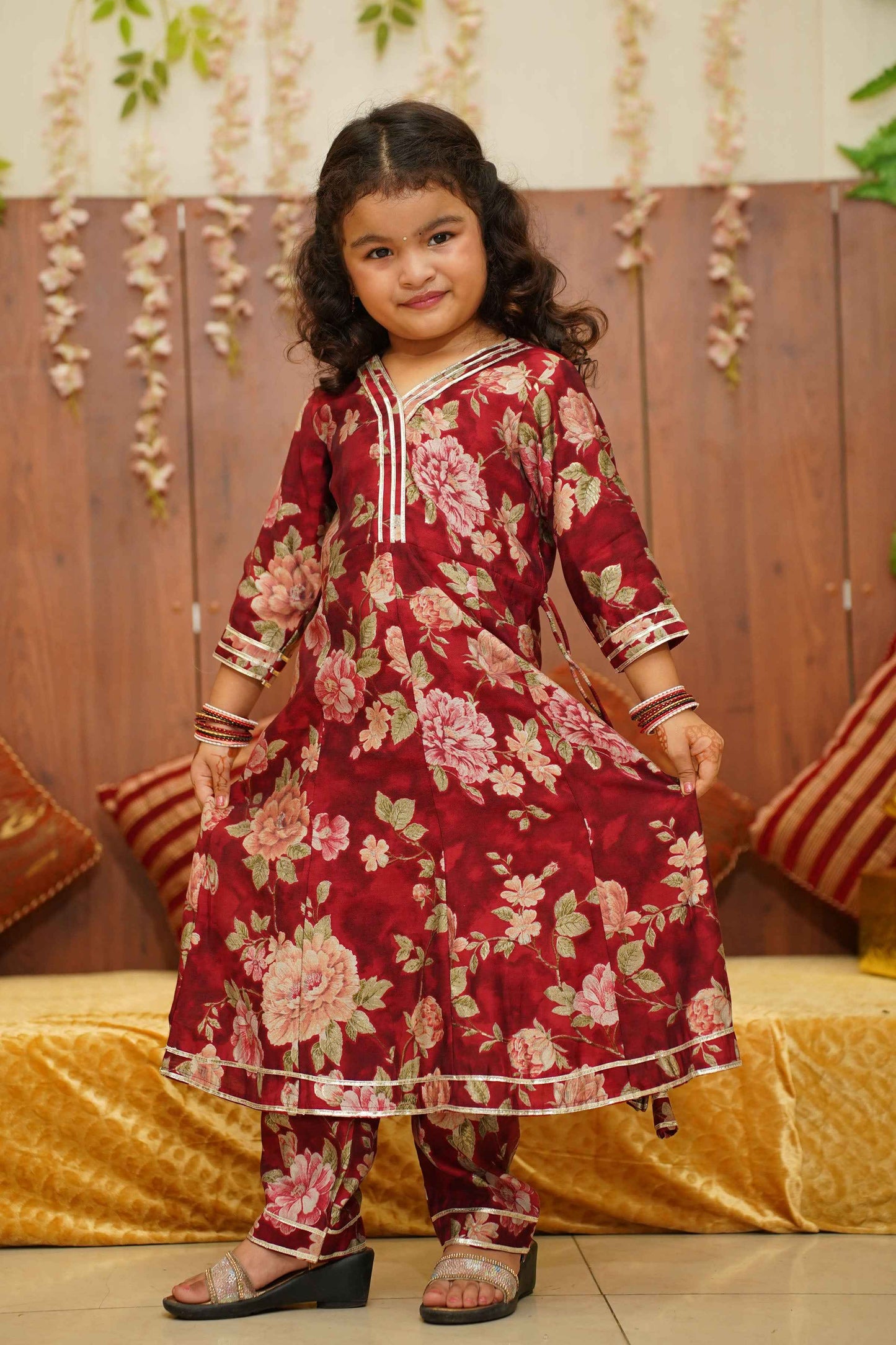 Raspberry Girls Anarkali Set