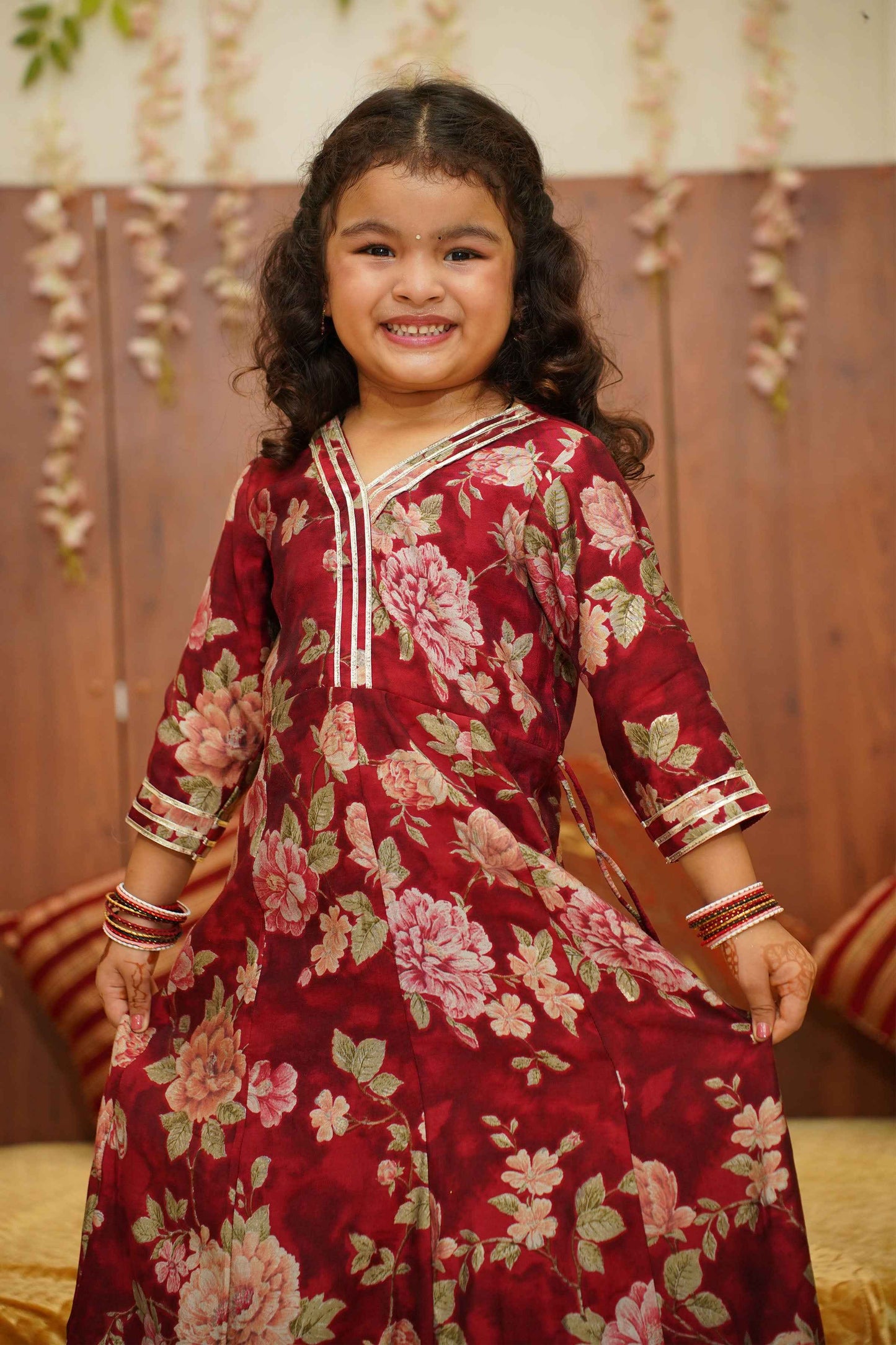 Raspberry Girls Anarkali Set