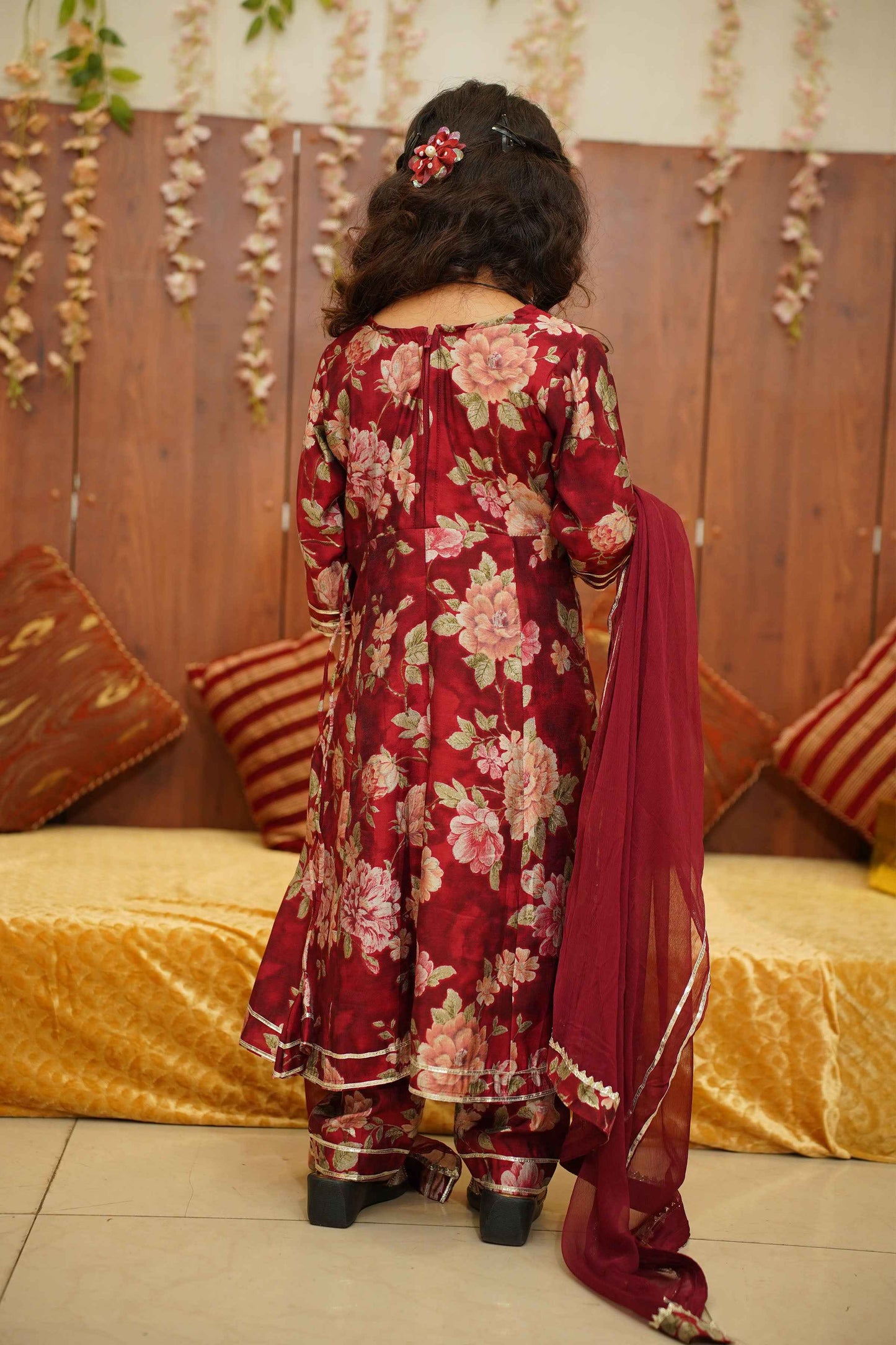 Raspberry Girls Anarkali Set