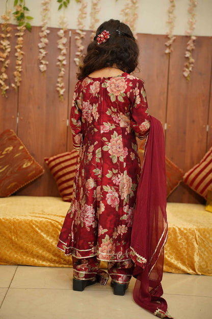 Raspberry Girls Anarkali Set
