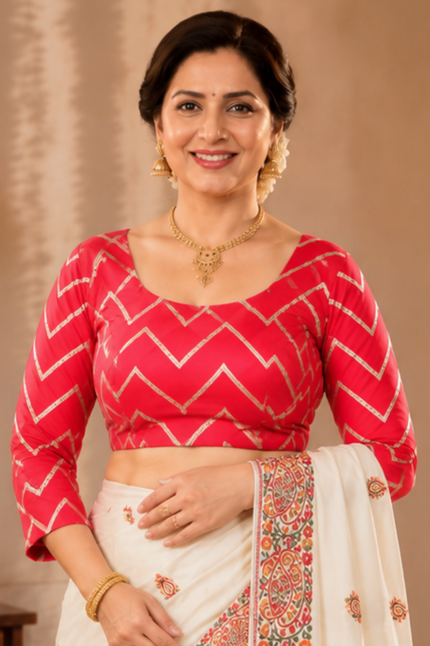 Festive Sparkle Silk Blouse