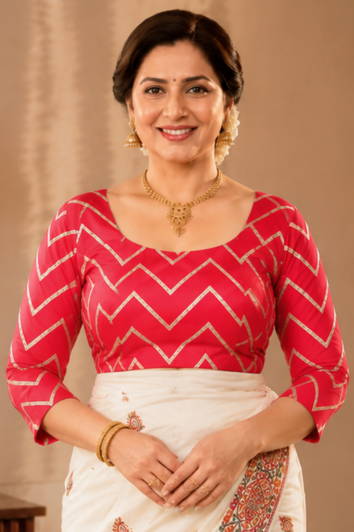 Festive Sparkle Silk Blouse
