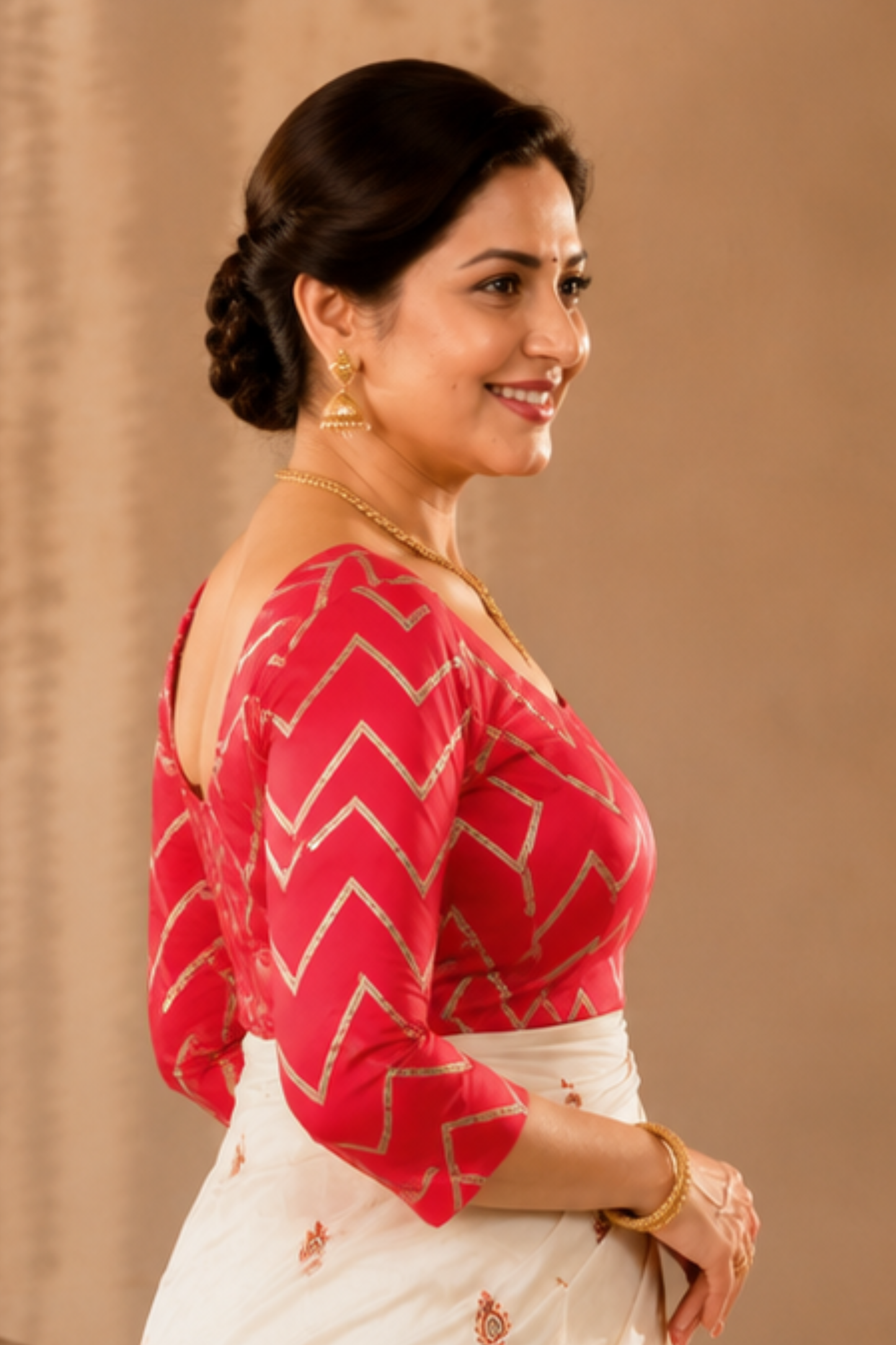 Festive Sparkle Silk Blouse