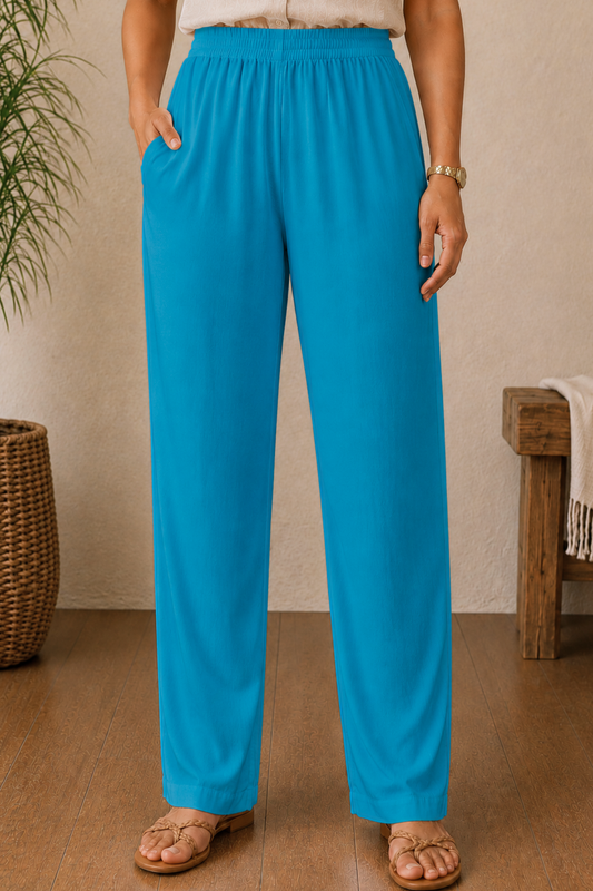 Firozi Blue Rayon Kurti Pant