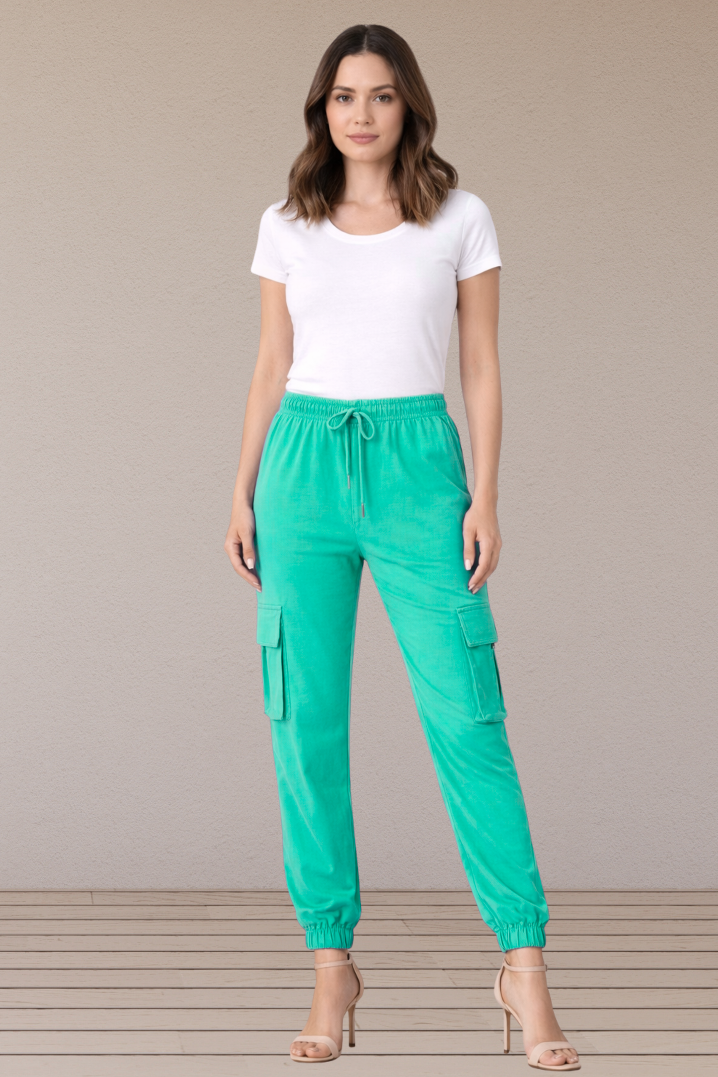 Firozi Cotton Cargo Pants