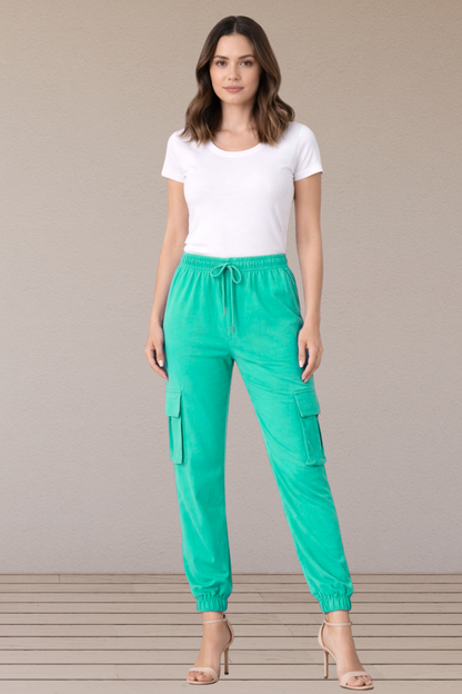 Firozi Cotton Cargo Pants