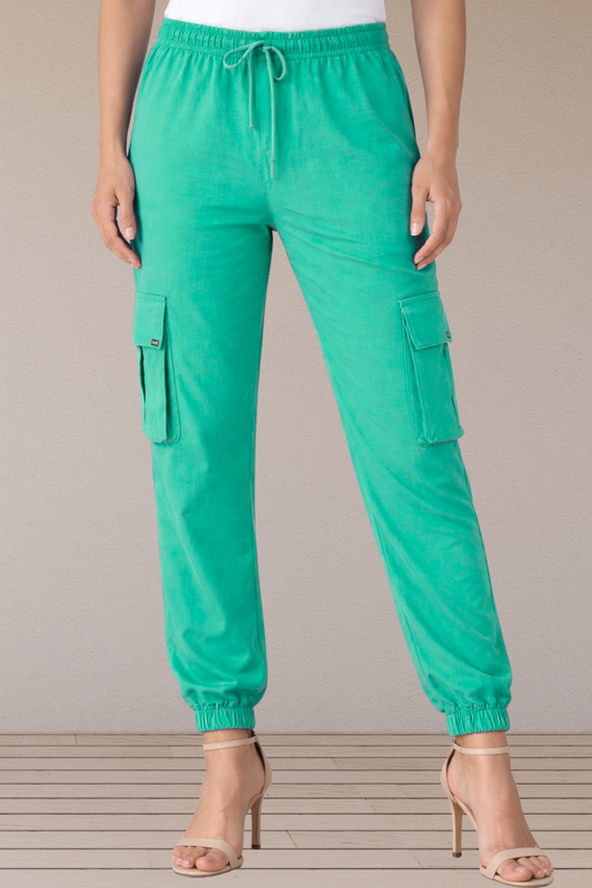 Firozi Cotton Cargo Pants
