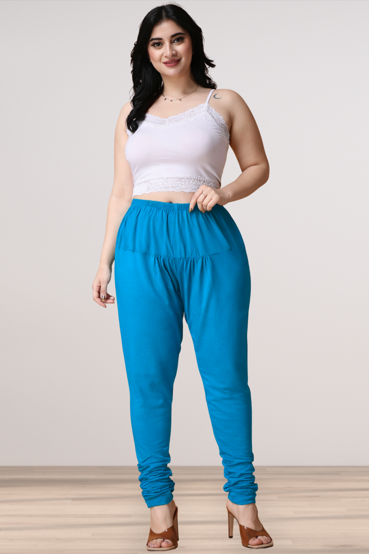 Firozi Cotton Churidar Pants