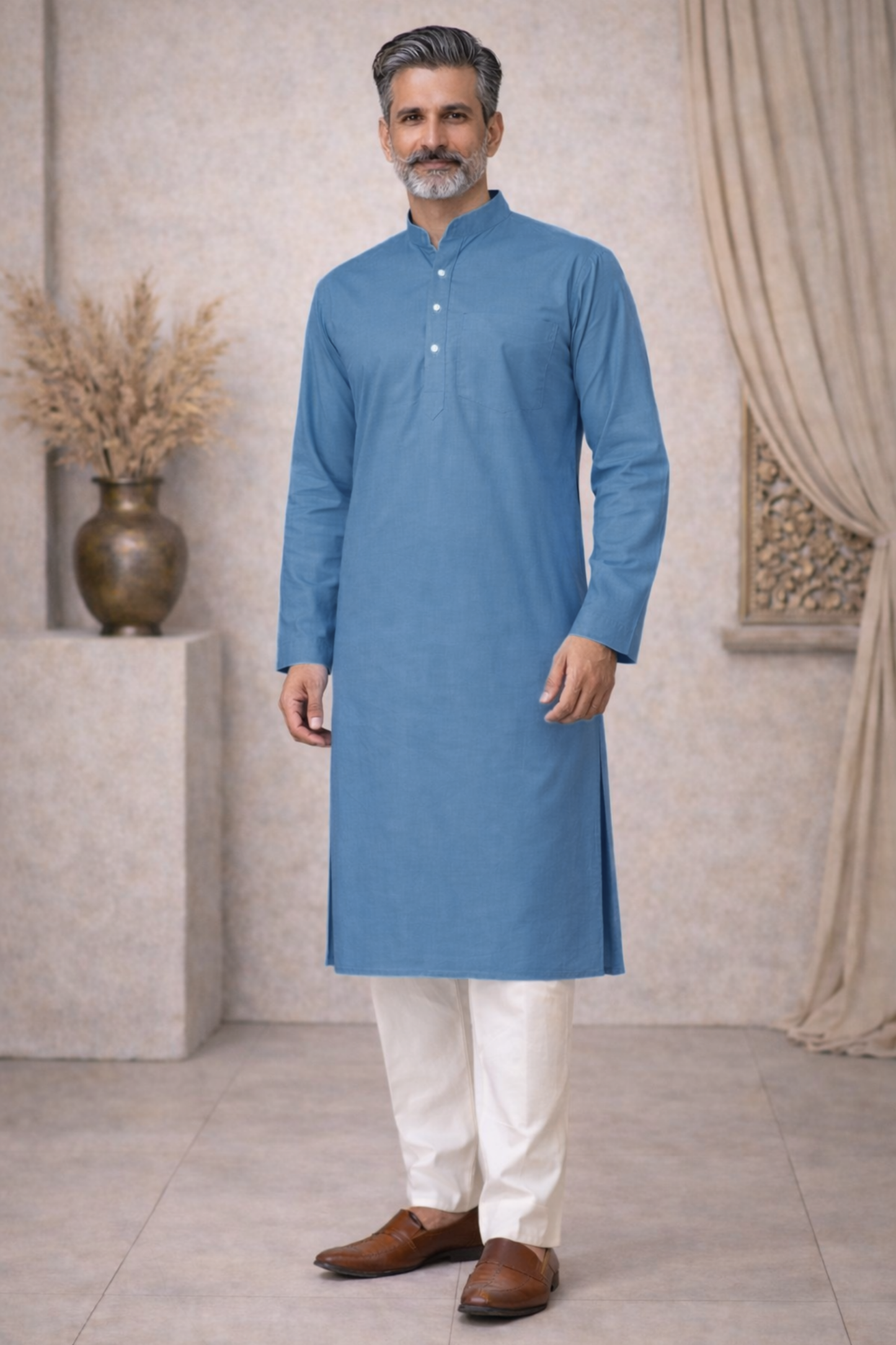 Firozi Cotton Kurta Pajama