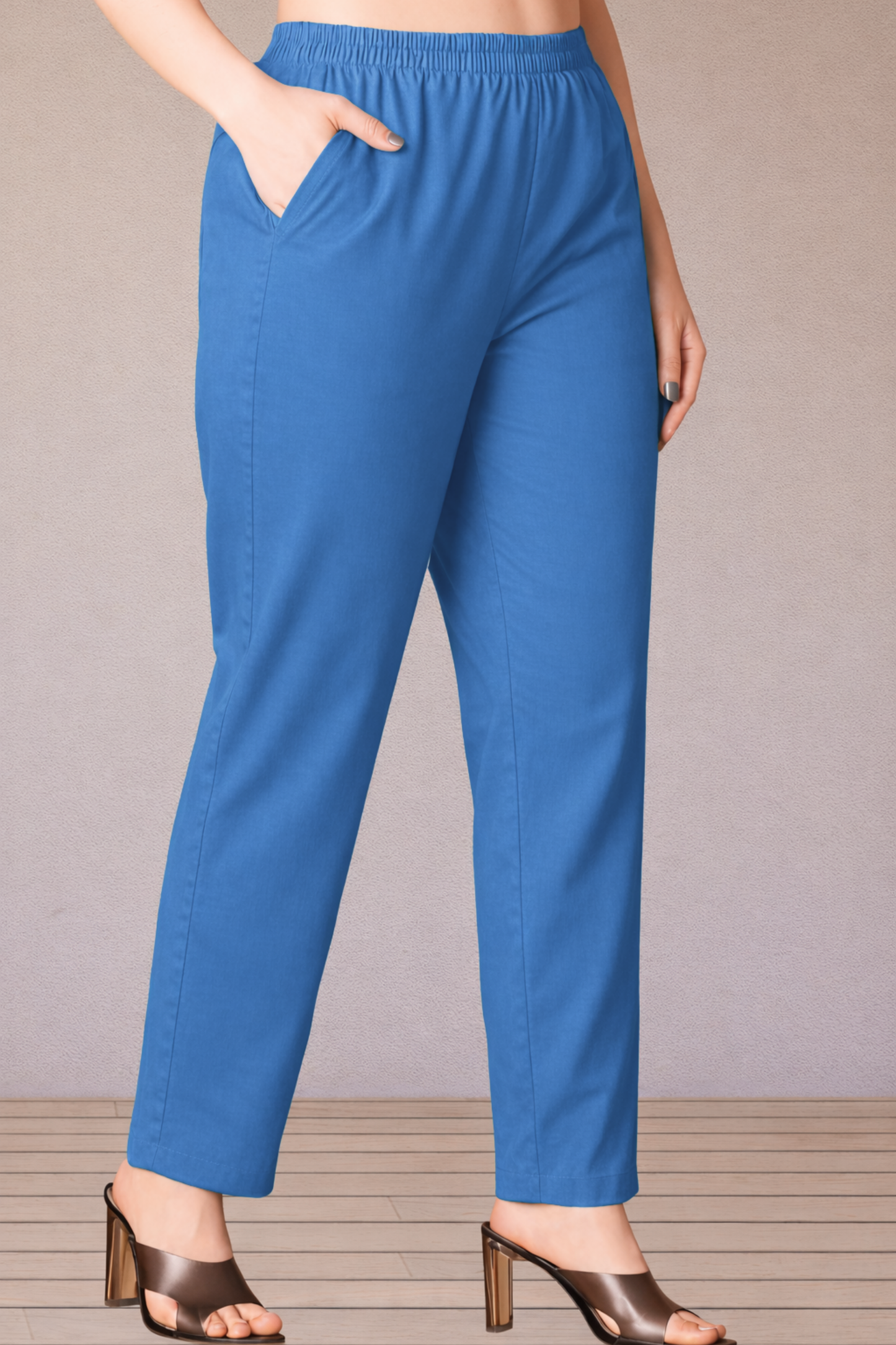 Firozi Poplin Cotton Pant