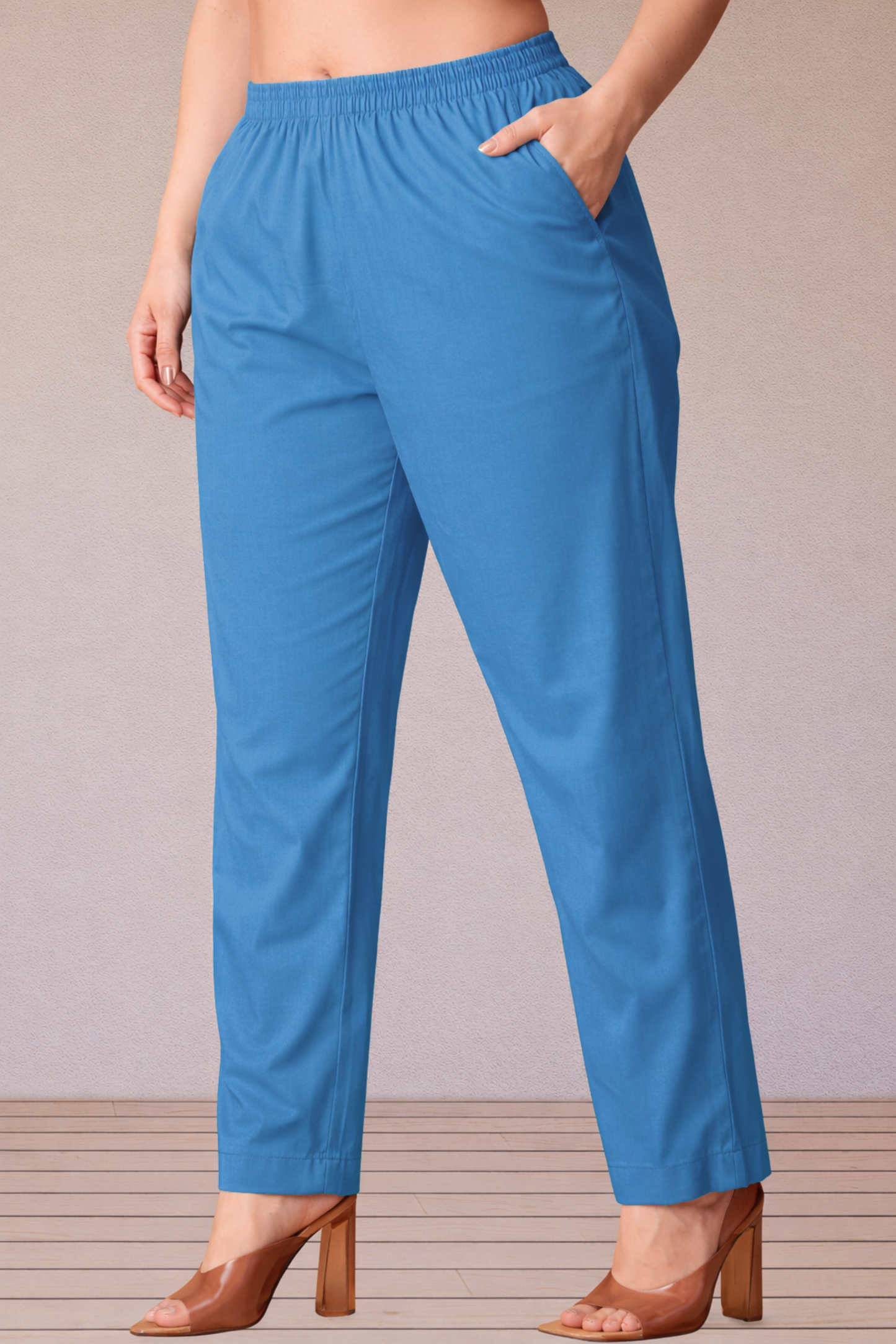 Firozi Poplin Cotton Pant