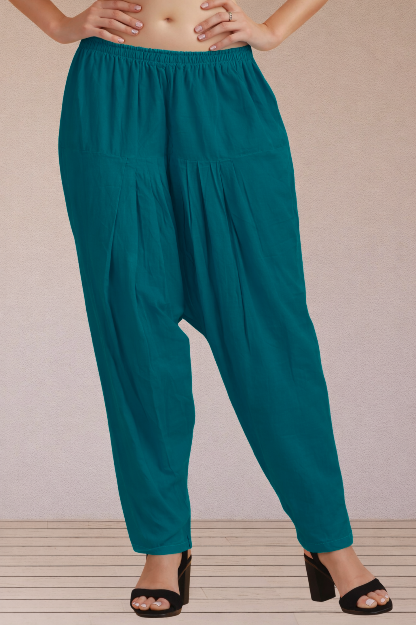 Teal Blue Easy Fit Cotton Salwar
