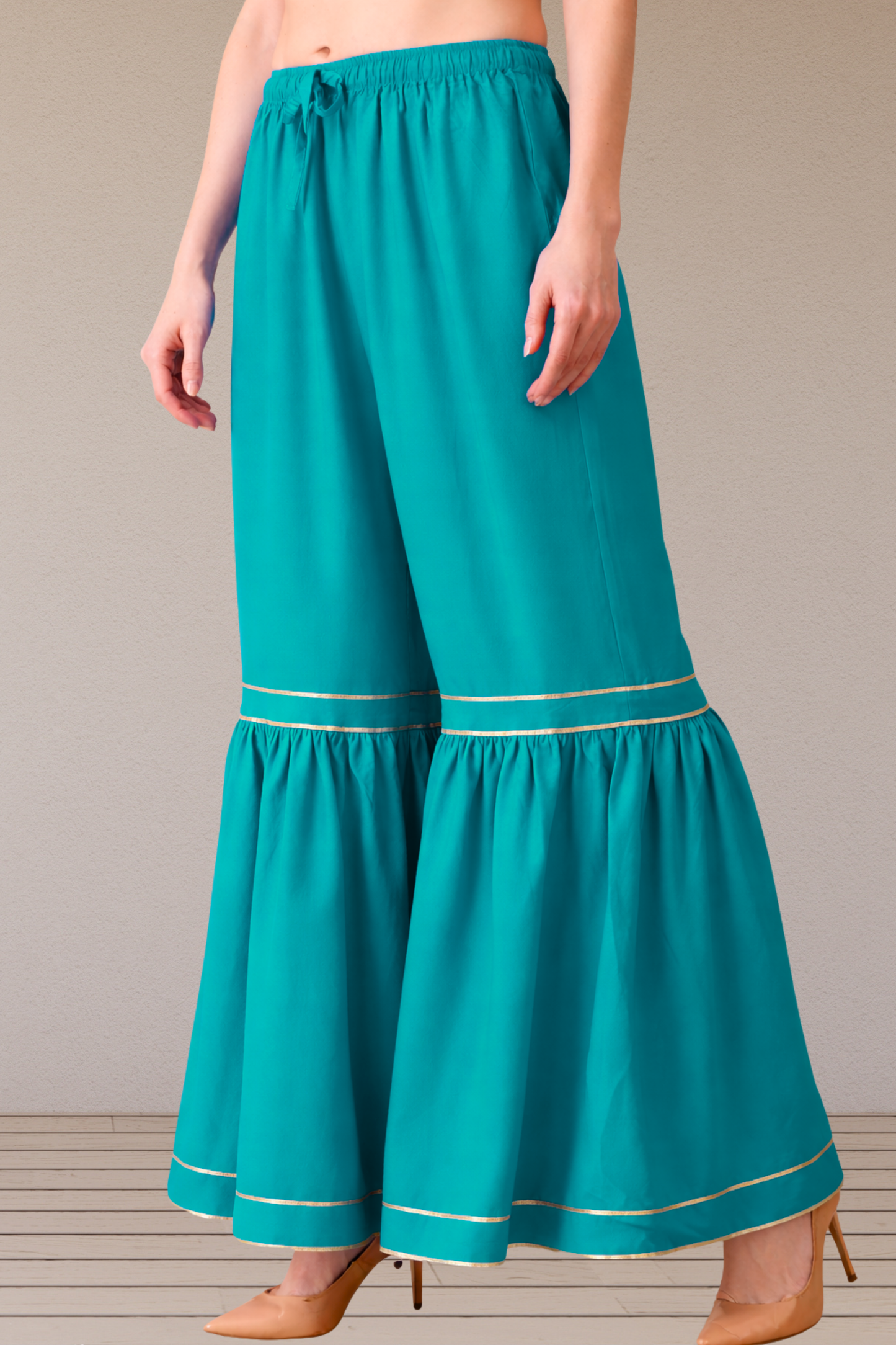 Firozi Frilled Rayon Sharara