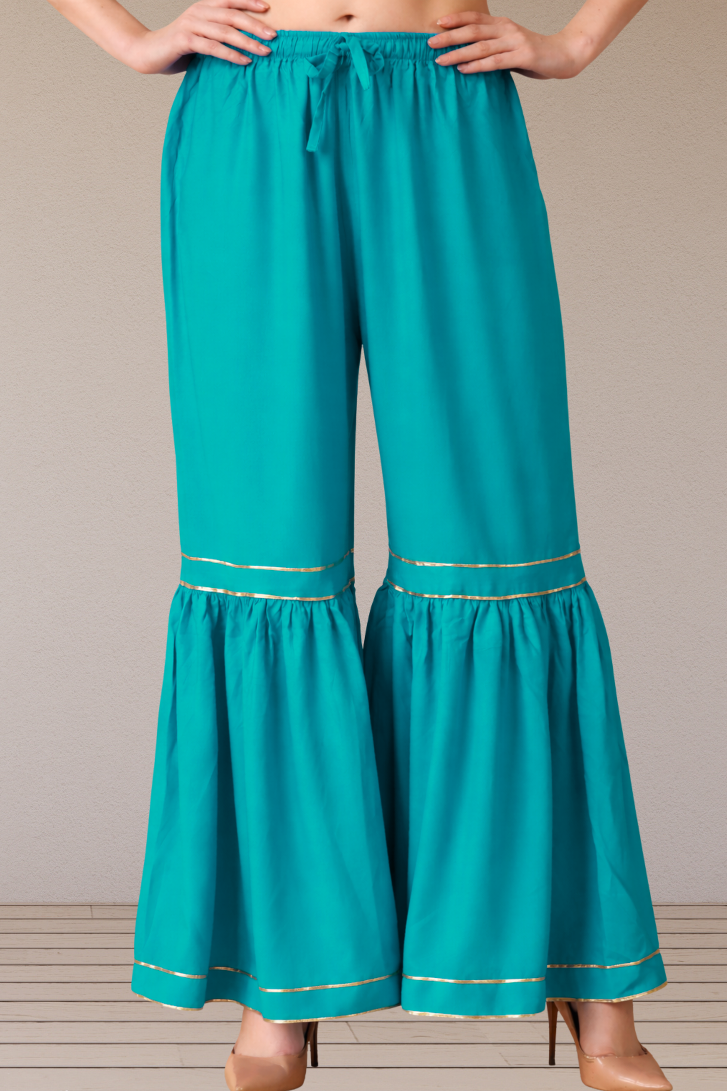 Firozi Frilled Rayon Sharara