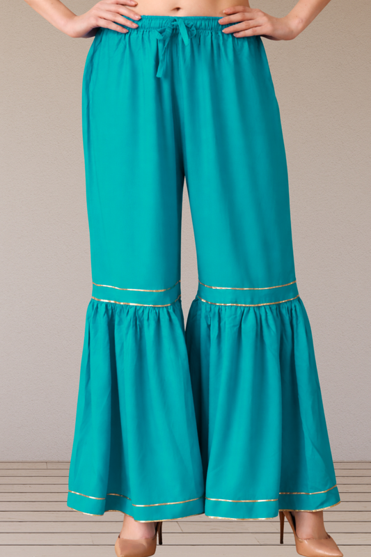 Firozi Frilled Rayon Sharara