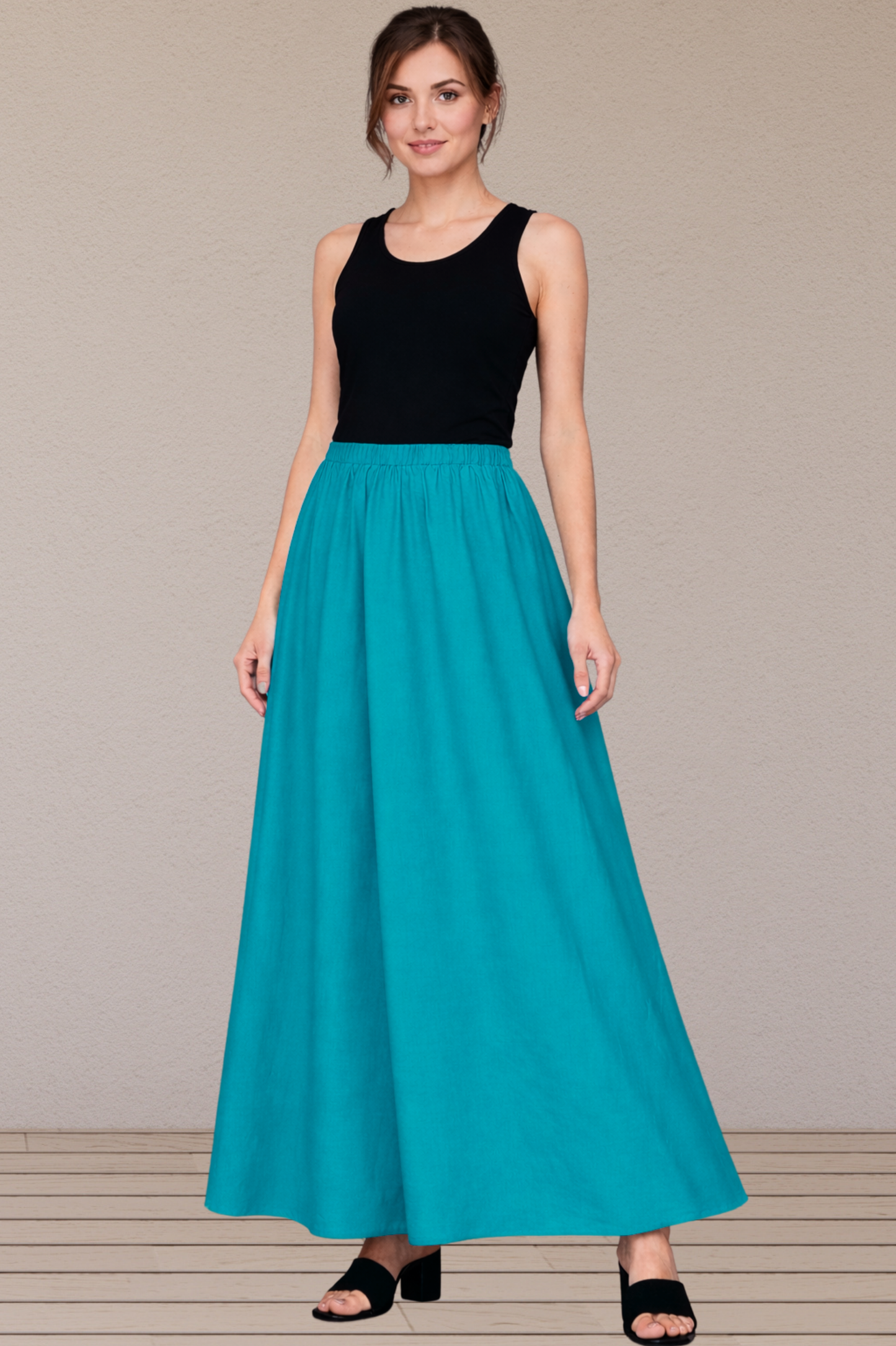 Firozi Rayon Long Skirt