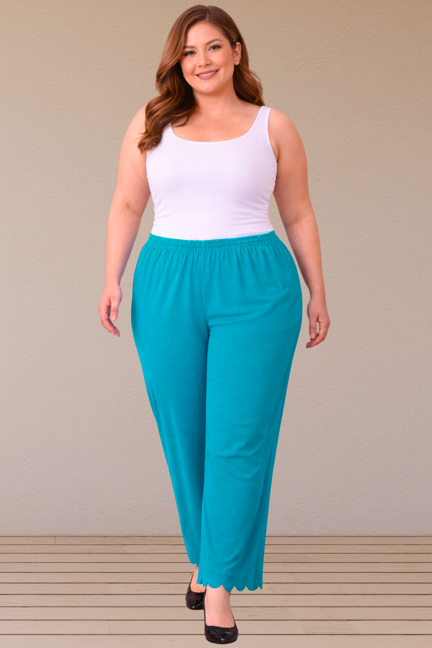 Firozi Scallop Cut Palazzo