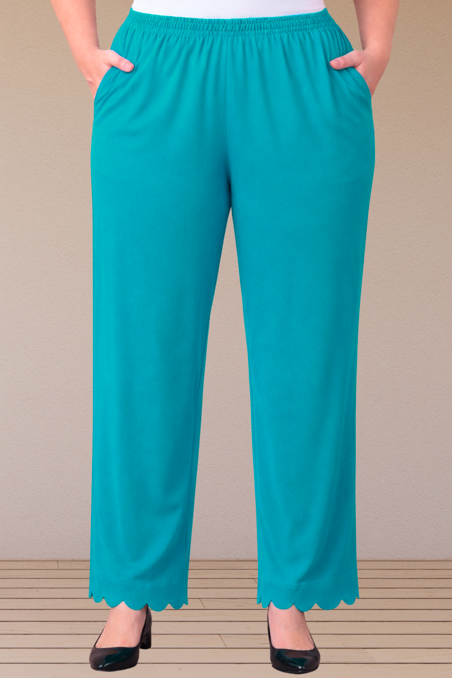 Firozi Scallop Cut Palazzo