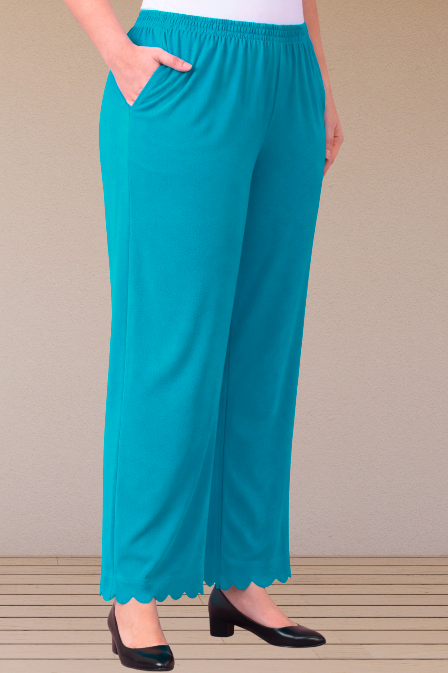 Firozi Scallop Cut Palazzo