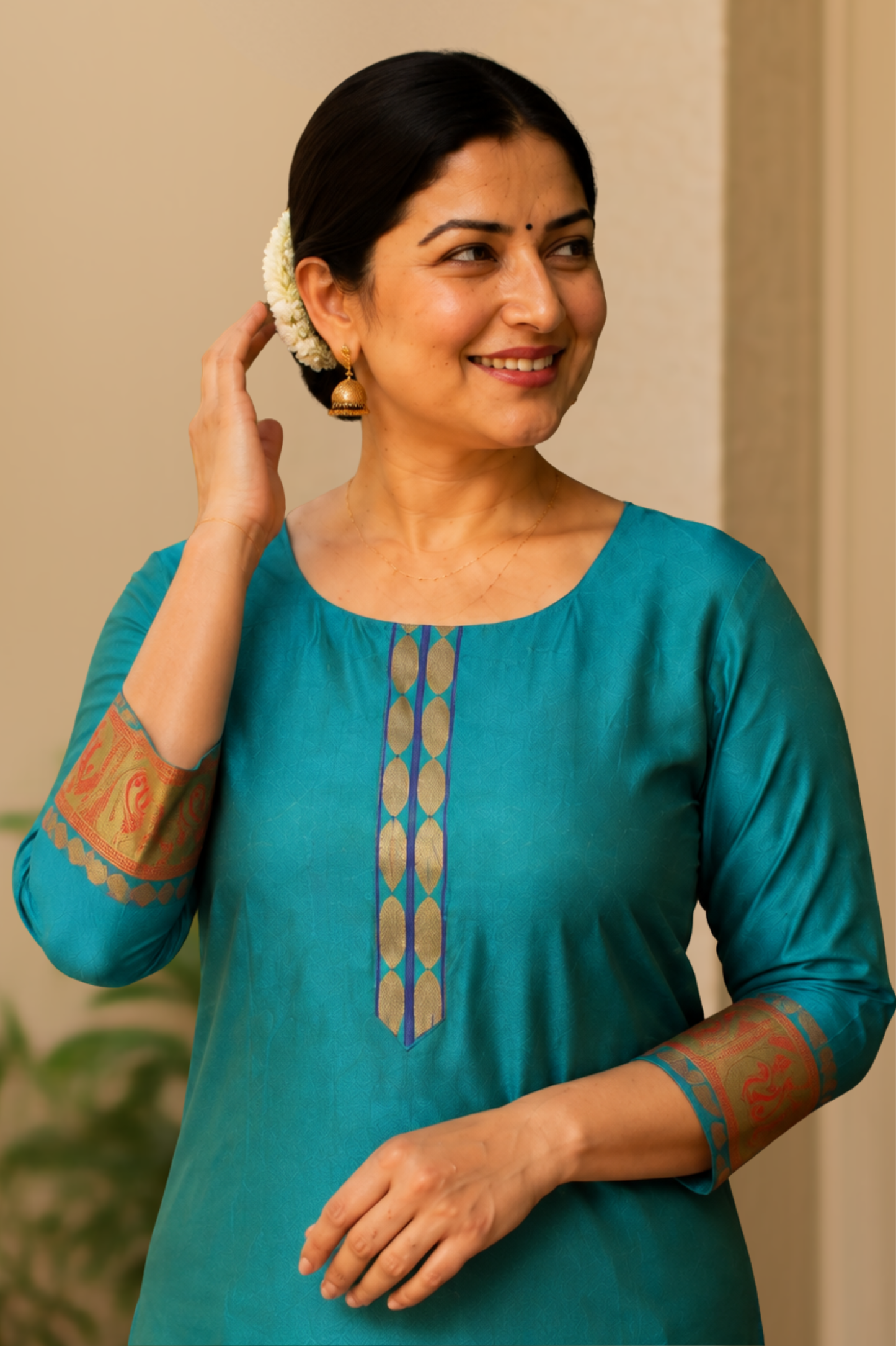 Firozi Radiance Churidar Suit Set