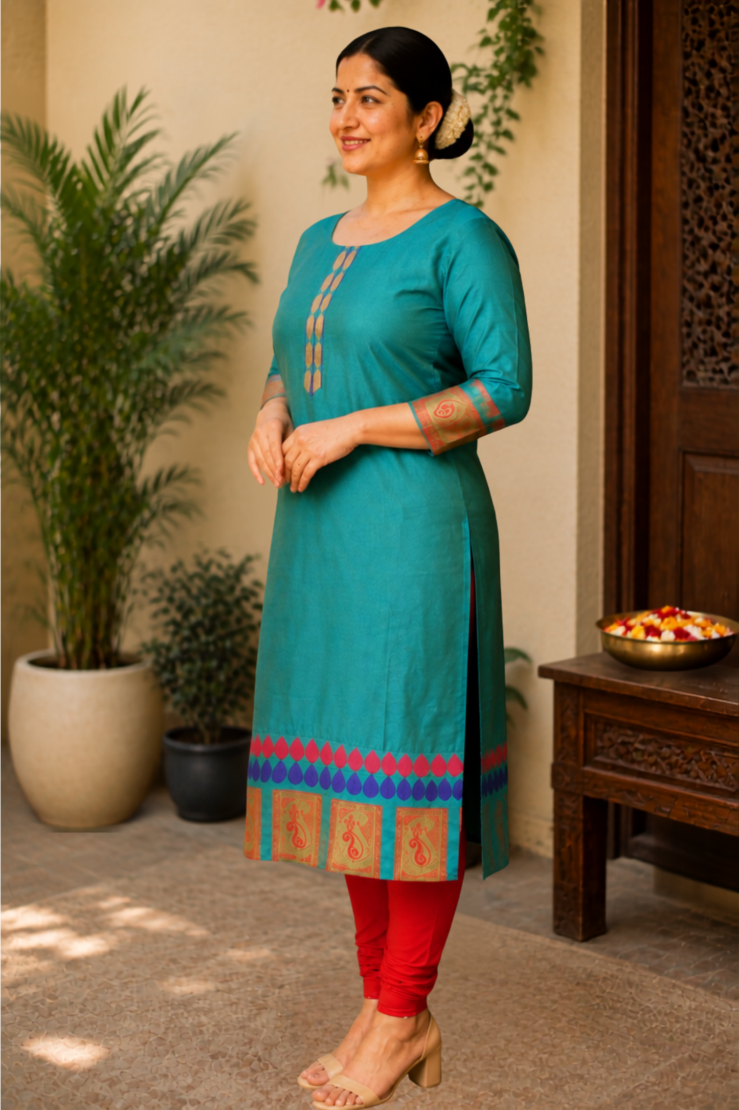 Firozi Radiance Churidar Suit Set