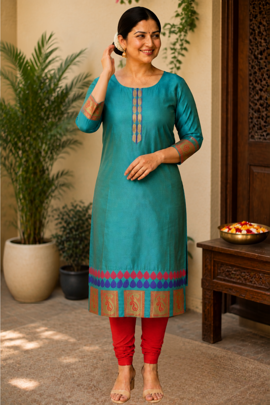 Firozi Radiance Churidar Suit Set
