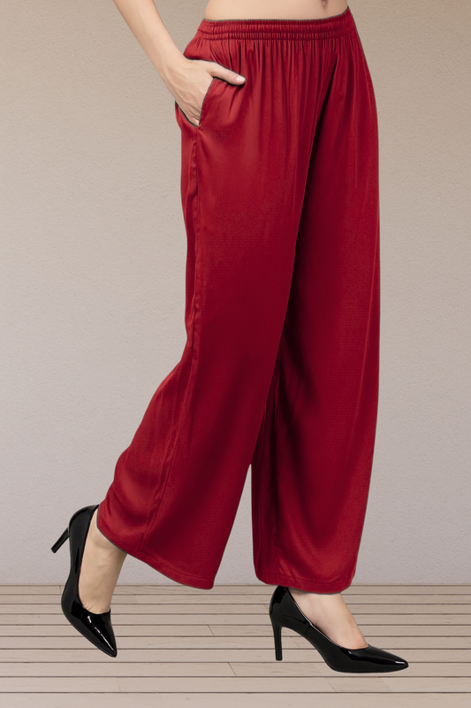 Flared Rayon Palazzo Pants