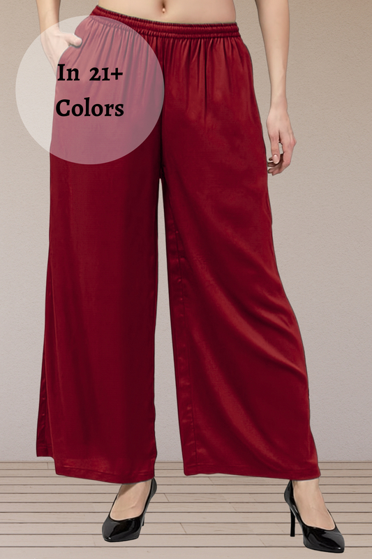 Flared Rayon Palazzo Pants